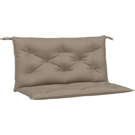 Coussins de banc de jardin, ensemble de deux pièces, gris-brun, 100x50x7 cm, tissu Oxford.