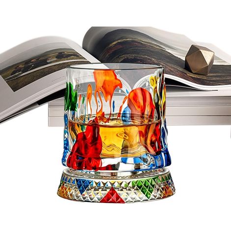 Verres À Whisky Gobelet En À Base Lourde Rotatif 360° Verres à Whisky en pour Couple Alcool Vin Cocktail Dégustation Football Glace Cadeau (1/5)