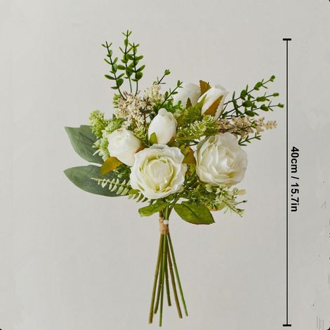 Fleurs artificielles roses en soie compositions florales pour la décoration intérieure (1/4)