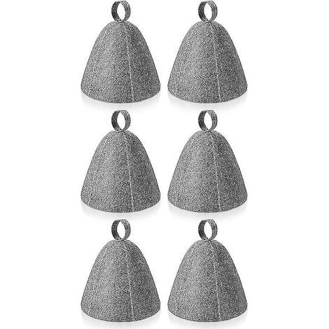 Lot de 6 bonnets de sauna en feutre, bonnets de bain, couvre-chefs, bonnets de sauna absorbants pour sauna, douche, salle de bain, sauna vapeur A (1/5)