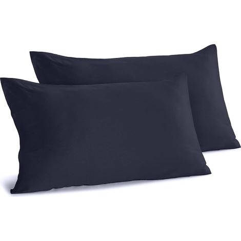 Taie Oreiller 50x80 en 100% Coton Percalle Certifié OekoTex Frais et Respirant 2 Pièces, 2 Taies d'Oreillers avec Rabat de 15cm, Linge de Lit Literie Douce Délicate pour Toute Saison (1/5)