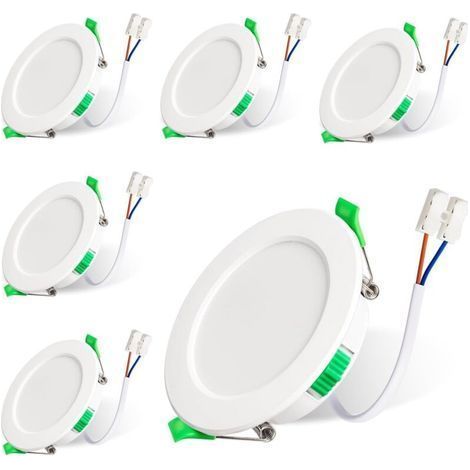 7-W-Einbaustrahler für Badezimmer – 6er-Pack – Wasserdicht (IP44) – Farbtemperaturen: 3000 K/4000 K/6500 K – Montagebohrung: Ø 67–75 mm (1/5)