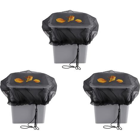 3 Pack Mesh Rain Barrel Covers, Water Collection Buckets to Keep Debris Out of Your Protective Net for Outdoor Garden Rain Barrels