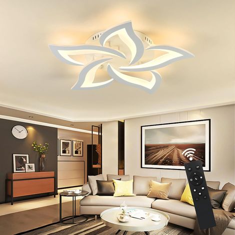 Moderne Lustre Salon LED Dimmable, Luminaire Plafonnier avec Télécommande, Changement de Couleur, 5 têtes/Ø 58 cm [Classe énergétique E]