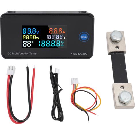 DC Digital Voltmeter Ammeter DC200 100A LCD Color Display 7 in 1 Multifunction DC Multimeter Tester for DC