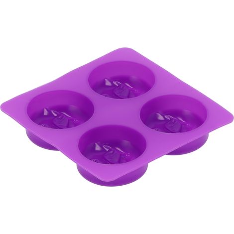Moule à savon silicone forme lune ronde 4 cavités DIY fait main pour cuisine maison