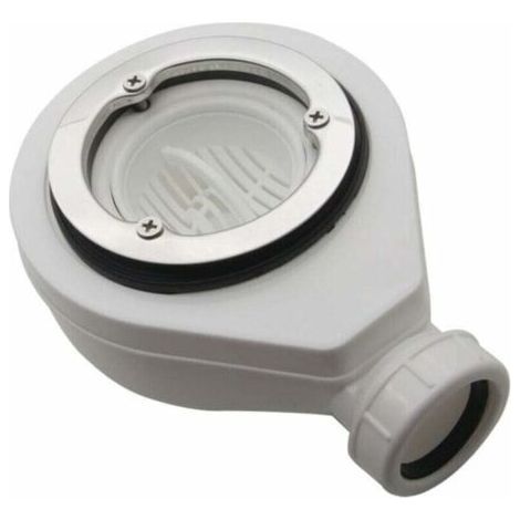 Bonde de douche - Valve our Siphon pour Receveur de Douche - Diamètre 40 mm - Anneau de fixation en acier inoxydable brillant avec fixation par 3 vis