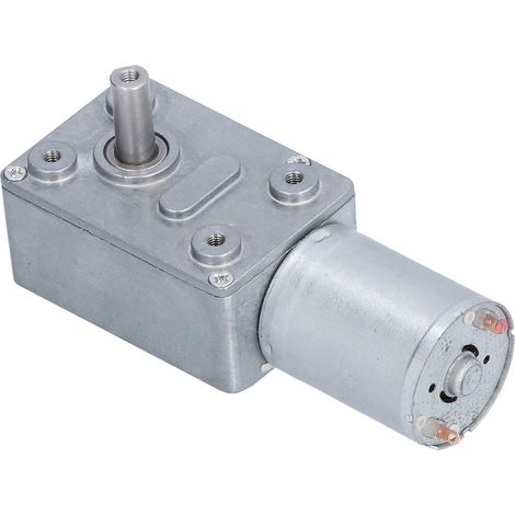 Moteur à vis sans fin 12V DC 100RPM, réducteur à roue et vis autobloquant, axe de sortie en turbine, 12V (1/5)