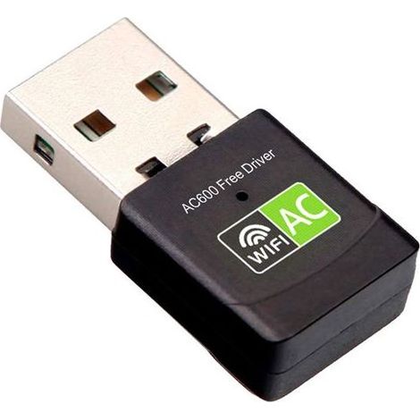 Clé WiFi USB Antenne Adaptateur - Mini Clé WiFi Puissante Récepteur AC 600Mbps Dual Band 2.4G 5GHz, Clé WiFi pour PC de bureau, ordinateur portable, Realtek supporte Windows sans Driver (Driver Free) (1/5)