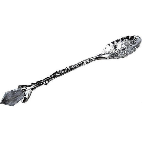 Cuillère à thé, café ou dessert vintage à motif floral sculpté, long manche en cristal, IBOSilver (1/5)