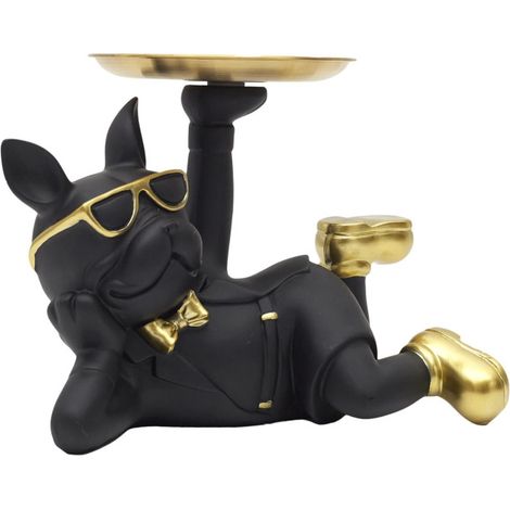 Vide-Poche Statue "Bulldog" 27cm Noir (1/5)
