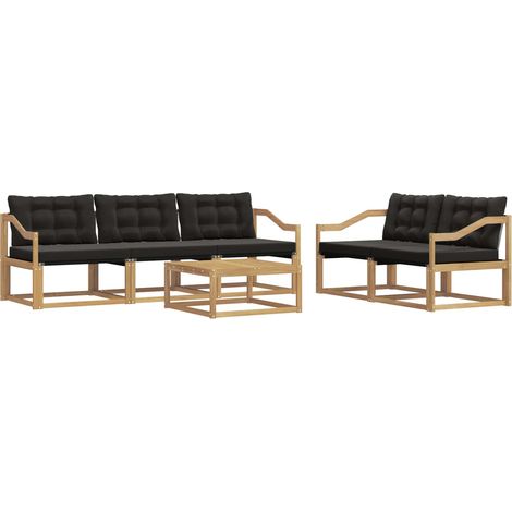 Outdoor Sofa Set 6 pcs White and Black 79 x 79 x 37 cm vidaXL (1/5)
