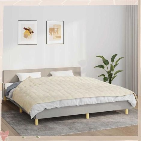 350813 Couverture lestée Crème clair 155x220 cm 11 kg Tissu (1/5)