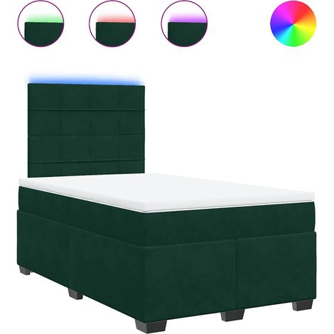Maison Exclusive - Cama box spring con colchón terciopelo verde o (1/5)