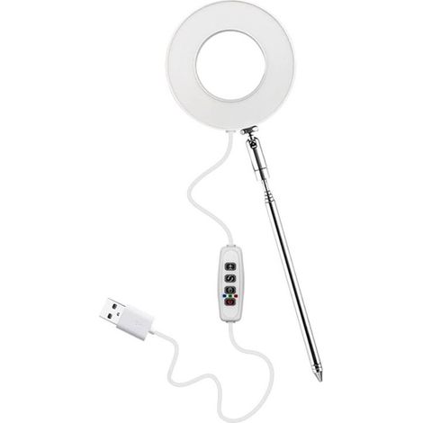 Lampe Croissance Télescopique LED pour Plantes – Anneau Lumineux, Spectre Complet – Intensité Variable, Minuterie 3-9-12 – 7W – Blanc Chaud (1/5)