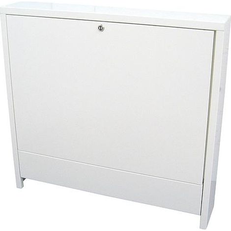 Coffret encastrable ou à poser pour collecteur 9 à 12 circuits, couleur blanc