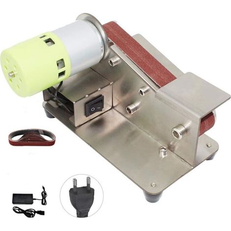 Ponceuses à bande, Affûteur de Couteaux à Angle Fixe à 15 Degrés 7 Niveaux Polisseuse Réglable, 100W Machine de Polissage avec 10pcs Bandes de Ponçage électrique