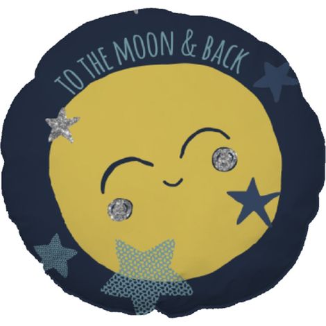 Coussin enfant imprimé lune en coton 35x35cm (1/3)