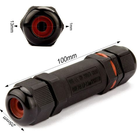 VURAHOME - 5 Pcs Boîte de Derivation Étanche, Connecteur Électrique Éxterieur IP68, Connecteurs Boîtier et Câble Électrique Extérieur Ø 1-13mm - Noir (1/4)