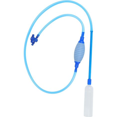 Limpiador de arena grande azul para acuario, herramienta para cambio de agua con manguera flexible, dispositivo de limpieza para grava y fondo de acuario, instrumento de limpieza (1/5)