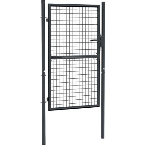 vidaXL Cancello da giardino in rete di acciaio zincato 100x150 cm grigio