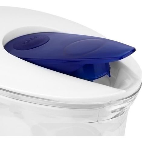 Carafe d'eau en plastique - 2,1 L - Transparente - Couvercle anti-fuite - Anneau en silicone - Design élégant (1/4)