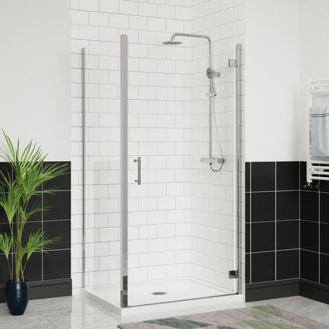 Aquariss Hinged Shower Door+Side Panel Chrome 1000x700