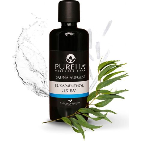PURELIA Saunaaufguss Euka-Menthol extra 100 ml natürlicher Sauna-Aufguss - reine ätherische Öle (1/5)