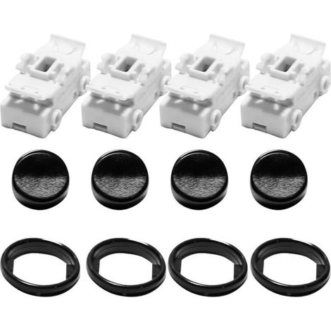 Lot De 4 Interrupteurs À Bascule Ronds Pour Lampes Encastrées BJB 409 (noir Et Blanc) (1/5)