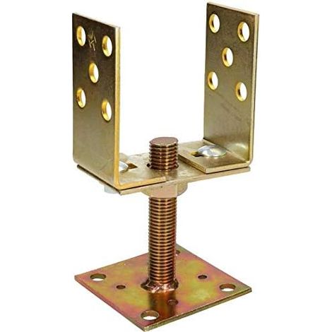 Kotarbau – Support de poteau à visser forme U 80-120 mm – Acier galvanisé à chaud – Hauteur réglable 27-110 mm – Installation rapide pour abris et clôtures