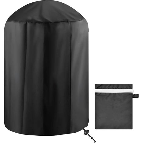 Housse de barbecue ronde en toile Oxford résistante aux intempéries, indéchirable et anti-poussière, idéale pour les pique-niques en extérieur. Dimensions : 71 x 79 cm (noir). (1/5)