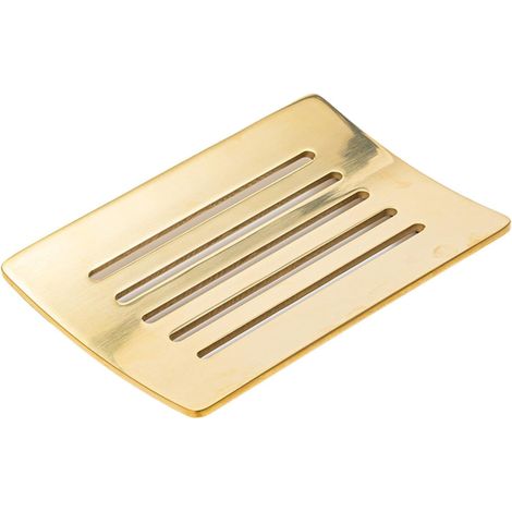 Porte-savon moderne en acier inoxydable doré, organisateur de comptoir, rangement pour lavabo (1/5)