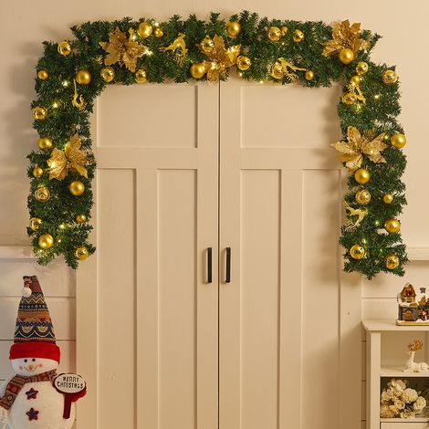 2.7m LED Light String Berry Ball Flower Garland Christmas Decor, Gold (1/5)