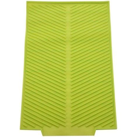 Tappetino drenante pieghevole in silicone, antiscivolo, resistente al calore, rettangolare, verde (1/4)