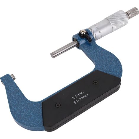 Micromètre Extérieur, Plage de 50 à 75 Mm, Graduation de 0,01 Mm, Précision de 0,01, Micromètre Machiniste avec Boîte de Rangement pour clé Standard, Idéal pour Mesurer des Longueurs, des (1/5)