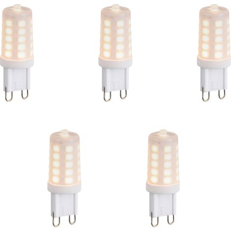 Set of 5 Dimmable G9 LED Bulbs Opal 1.2W 100lm 2200K (1/4)