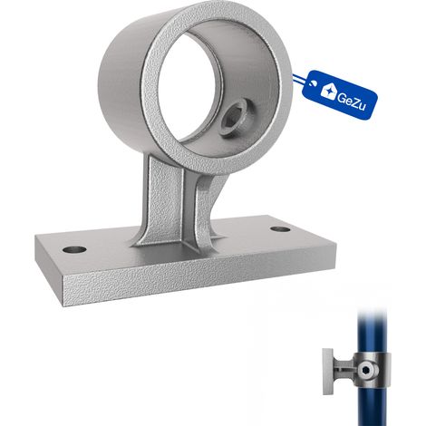 Support mural Ø42 mm galvanisé – Revêtement poudre noir – Fixation multi‑usage pour rampes, garde‑corps et structures bois/métal – GeZu Impex