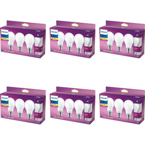 Philips Conjunto Pack E27 Bombilla Estándar (60W) Transparente Luz blanca cálida - 18 unidades (1/3)