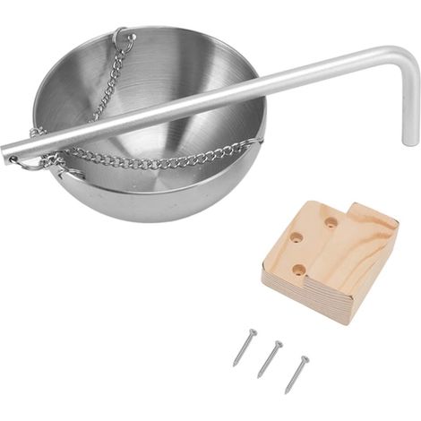 Brûleur d'aromathérapie en acier inoxydable avec support en bois, diamètre 12 cm, coloris argent, diffuseur de parfum (1/5)