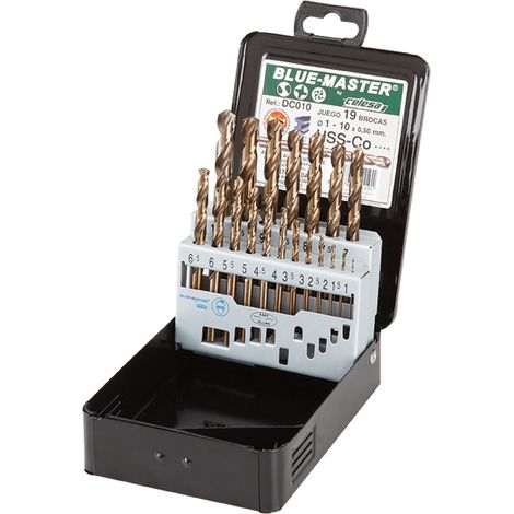 CELESA estuche metal brocas hss-co 1-10mm. 19 brocas , 0UNIDADES (1/3)