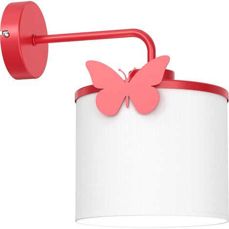 Applique murale Sweet Luminex abat-jour rouge papillon