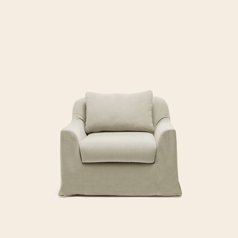 Fauteuil en Revêtement en tissu naturel CLARIBEL