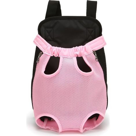 Sac à dos pour animaux de compagnie, sac à dos ajustable pour animaux de compagnie, sac de voyage pour chien, sac de transport pour animaux de compagnie avec conception ventilée (M, Rose) (1/5)