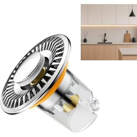 Bouchon d'évier, 60 mm, inox, bouton-poussoir, pour cuisine (1/5)