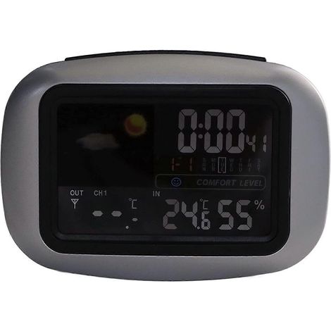 Station météo avec thermomètre et hygromètre à affichage couleur, idéale pour les serres, les bureaux et les maisons. (1/5)