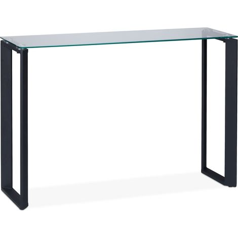 Tavolo console stretto design elegante porta lettere 90 x 30 x 80 cm in metallo nero 130010628