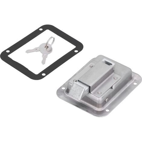 Door latch, 304 stainless steel paddle door latch, flush mount with 2 keys for RV trailer fire door latch, toolbox latch, paddle door latch, handle (1/5)