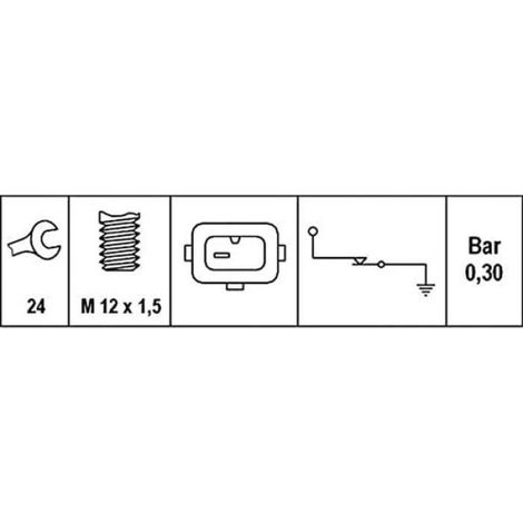 Interrupteur A Pression D Huile - 12 V - M12x1 5 - 0 2 A 0 5 Bar - Pour Voiture - 1 Piece (1/2)