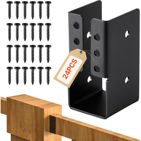 VEVOR Sabot Charpente, Lot de 24, Support de Solive de 4,9x9,2 cm, Etriers de Solive Dissimules avec Vis, Supports de Fixation Legers pour Soutien Renforcee de Balancoires, Clotures, Toboggans en Bois (1/5)