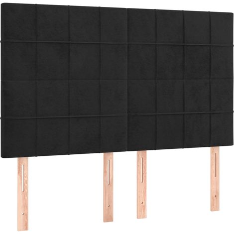 Maison Exclusive - Cabecero Terciopelo Negro 144x5x118/128 cm (1/5)